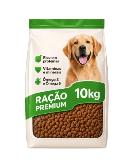 Saco de 10 kg de ração premium para cães