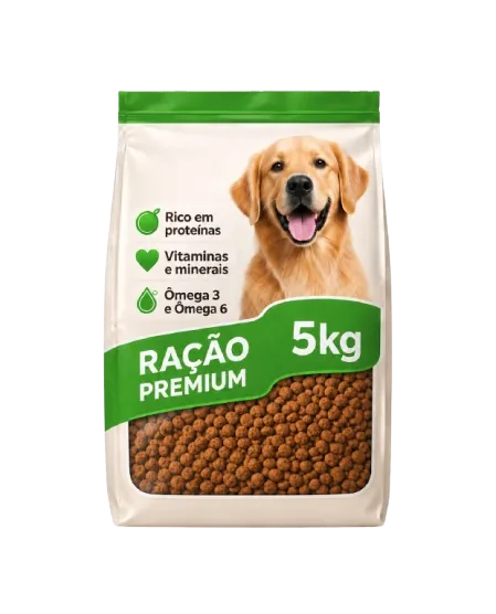 Saco de 5 kg de ração premium para cães